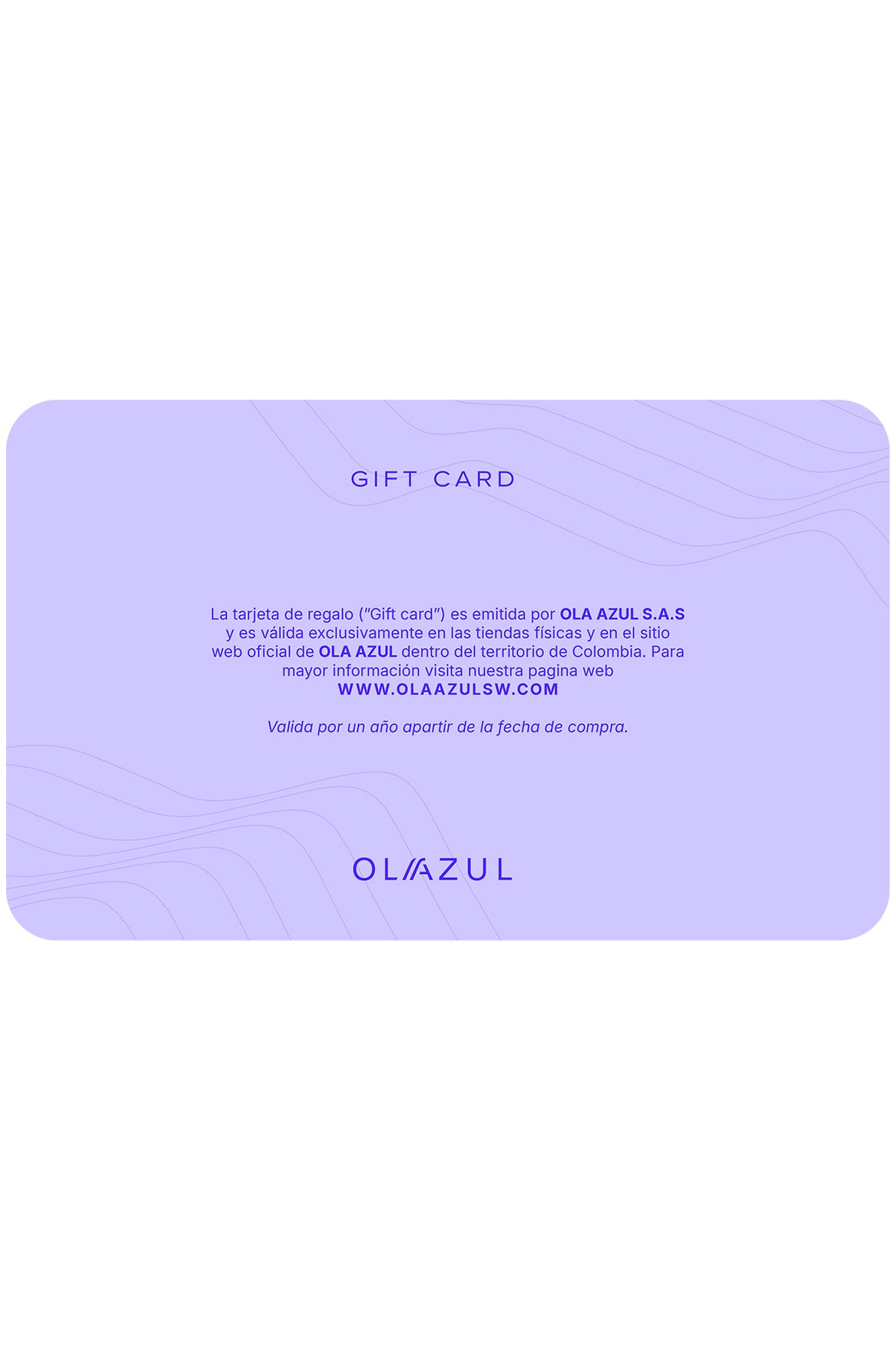 Gift Card Digital Ola Azul